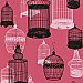 Avian Pink Bird Cages Wallpaper