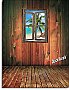 Beach Cabin Window Mural #4 One-piece Peel and Stick Canvas Wall Mural