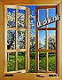 Apple Blossom Window (open) 1-Piece Peel and Stick Canvas Wall Mural