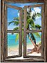 Beach Cabin Window Mural #4 