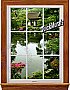 Lakehouse Window 1-Piece Peel and Stick Canvas Wall Mural