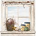 Country Window with Baskets Art Accent Mural PC4087MMP