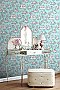 Rutland Turquoise Toile De Jouy Wallpaper