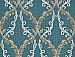 Dis Rumba Blue Scroll Damask Wallpaper