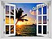 Hawaiian Sunset Window 1-Piece Peel & Stick Mural
