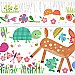 WOODLAND BABY ANIMAL LOG PEEL AND STICK WALL DECALS