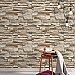 STACKED STONE GREY/BROWN PEEL AND STICK WALLPAPER