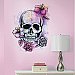 BRIGHT FLORAL SKULL PEEL & STICK GIANT WALL DECALS