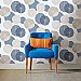 Raelyn Blue Floral Geometric Wallpaper